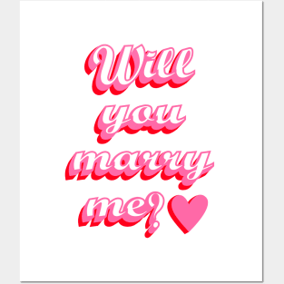 Marriage Proposal, Pink and Red, Heart Posters and Art